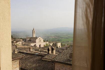 Una vista desde Simple Peace, en Assisi, en Italia.