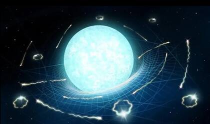 Simulación de una estrella de neutrones que se "evapora" lentamente a través de una radiación similar a la de Hawking (Foto: Gentileza Universidad Radboud de Nijmegen)