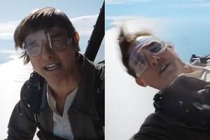 Sin límites: Tom Cruise realizó un curioso saludo navideño mientras saltaba de un avión