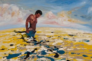 Sin título (1989), de Alfredo Londaibere, collage y acrílico sobre cartón