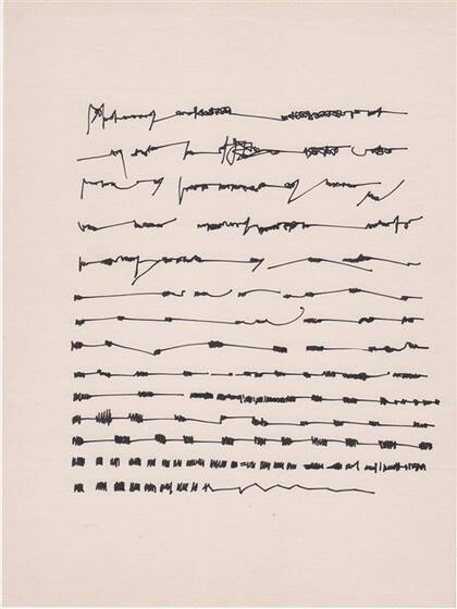 Sin título (c.1970). La obra, en tinta sobre papel, se encuentra en el Getty Museum