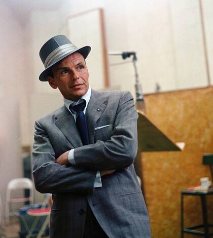 Sinatra en los estudios de Capitol Records, una de las fotos que formarán parte de la muestra en Buenos Aires