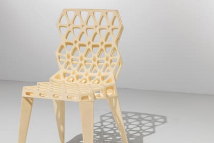 Sinterchair, silla impresa en 3D diseñada por el estudio alemán Vogt + Weizenegger en 2002. Photo: Sebastián Sobejano MDF