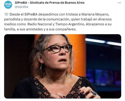 SiPreBA compartió un mensaje a la periodista