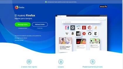 Sitio de descarga de Firefox en español (de Argentina)