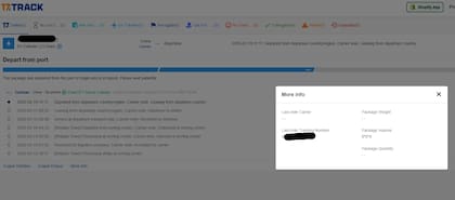 Sitios como Parcelapp o 17track permiten obtener el código alfanumérico internacional de seguimiento para avisarle al Correo Argentino de que el paquete está en camino