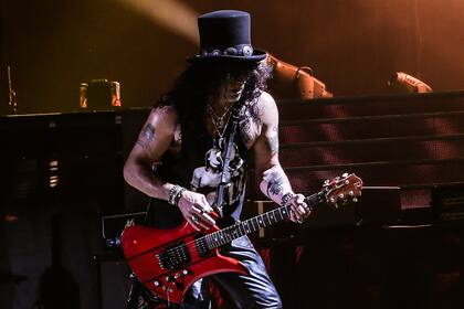 Slash en el estadio de River, en noviembre de 2016