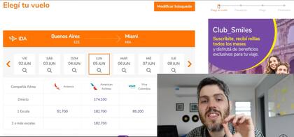 Smiles es la plataforma que utilizó para comprar pasajes a Miami con bajo costo