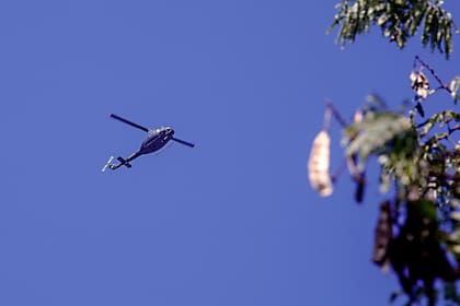 Sobrevuelo de helicópteros del ejército, en la zona norte del Gran Buenos Aires