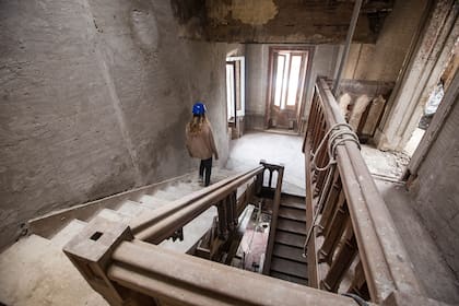 El interior de la casona, en plena restauración