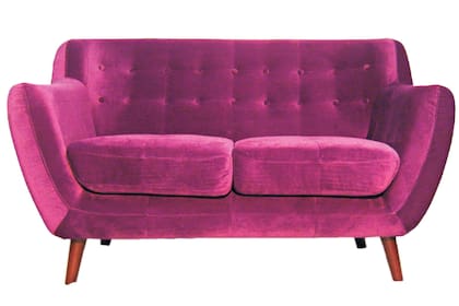 Sofá estilo nórdico de dos cuerpos, reclinable, tapizado en pana sintética (Onlinedeco.com.ar, $16.700)