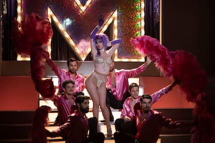 Sofía, caracterizada como Moria en los años ochenta