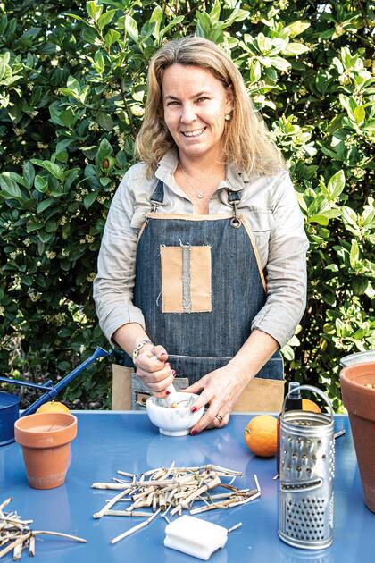 Sofía Di Harce en pleno trabajo.