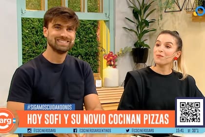 Sofía Pachano y Santiago Ramundo, enamorados: hicieron pizzas en vivo en Cocineros Argentinos
