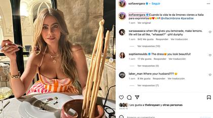 Sofía Vergara publicó en redes sociales cómo la pasaba en Italia