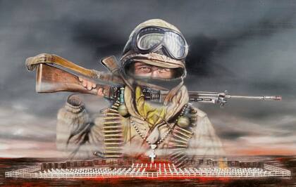 "Soldado desconocido", otra de las obras de la serie del artista porteño Javier de Aubeyzon