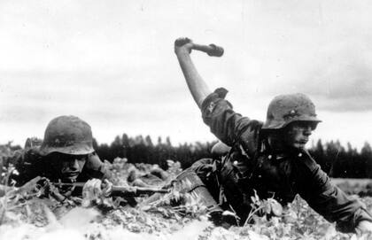 Soldados alemanes durante la invasión a la Unión Soviética