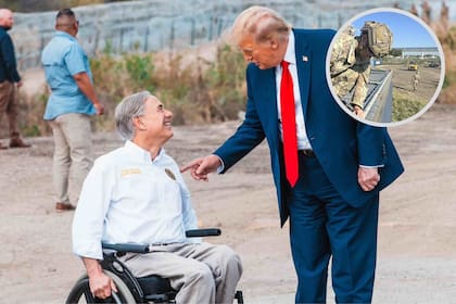 Soldados de la Guardia Nacional de Texas están reforzando las barreras con alambre de púas a lo largo de la frontera sur