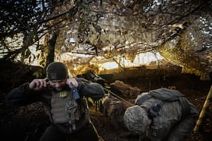 Soldados ucranianos en el frente en el área de Pokrovsk, en noviembre de 2024