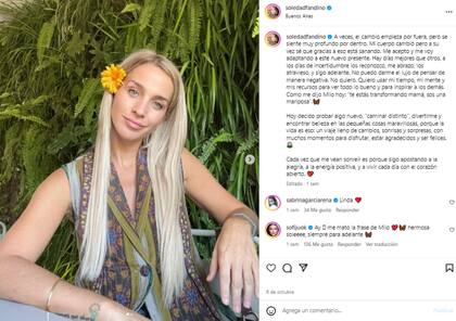 Sole Fandiño reflexionó sobre su enfermedad (Foto: Instagram @soledadfandino)