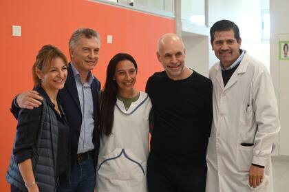 Soledad Acuña, Mauricio Macri y Horacio Rodríguez Larreta