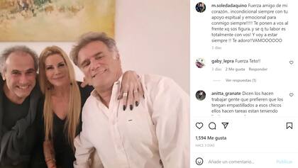 Soledad Aquino defendió a su amigo en Instagram.