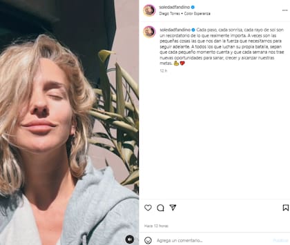 Soledad Fandiño hizo un nuevo posteo donde se refirió a cómo afronta su enfermedad (Foto: Instagram @soledadfandino)