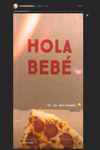 Soledad Fandiño le hizo una especial dedicatoria a una porción de pizza