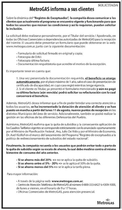 Subas en el gas: aún se puede evitar la quita del subsidio, pero sólo por un año