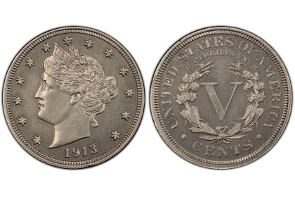 Solo se conocen cinco ejemplares de la moneda de cinco centavos de 1913