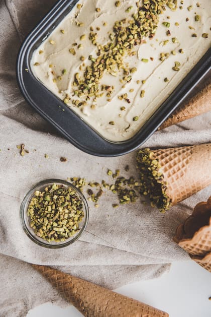 Solos, en preparaciones saladas y dulces el pistacho es hoy uno de los sabores preferidos en helados