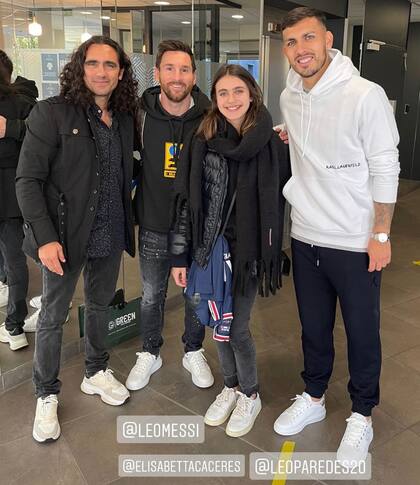Sorín y su hija con Messi y Paredes