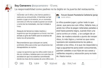 Soy Camarero es el tuitero que trajo a su cuenta la discusión entre una clienta crítica y el dueño de una confitería de España