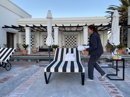 Spa con uvas y vino.