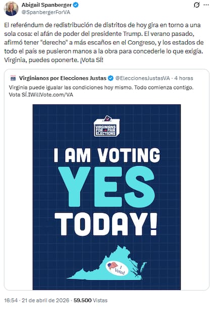 Spanberger señaló que la medida busca luchar con la ofensiva de Trump a pocos meses de las elecciones de medio término
