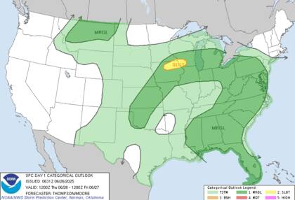 SPC emite alerta por tormentas severas en el corredor Iowa-Wisconsin: esperan ráfagas destructivas, granizo grande y posibles tornados aislados