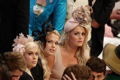 Amelia (izquierda), Liza y Kitty Spencer, en la boda de los duques de Cambridge