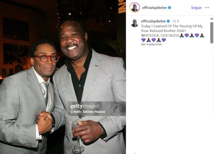 Spike Lee reaccionó ante la noticia con la publicación de una foto junto al actor en las redes sociales y un mensaje de despedida (Foto: Captura Instagram/@officialspikelee)