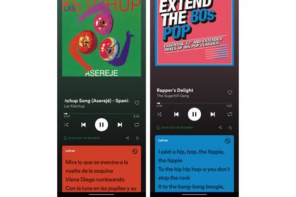 Spotify ya permite ver las letras de las canciones; el texto va marcando en qué lugar de la letra está la canción