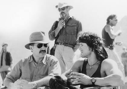 Stallone, con el escritor canadiense David Morrell, creador del personaje