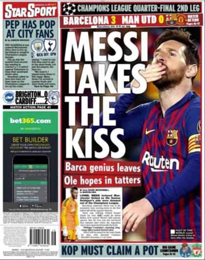 Star Sport eligió una portada peculiar con la frase "Messi lanza el beso"