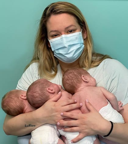Starlyn Cafferata dio a luz a los cuatro bebés a las 31 semanas, por lo que los pequeños debieron quedarse una semana más en el hospital