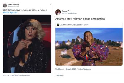 Stefania Roitman sorprendió con un look con hombreras en la final de La Voz Argentina