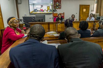 Stella Nyanzi durante el juicio