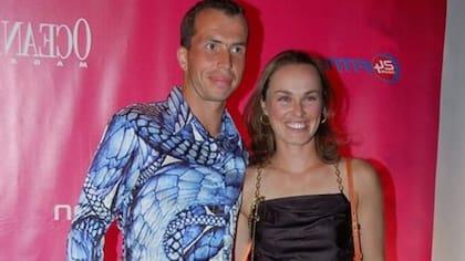 Stepanek junto a su ex novia Martina Hingis