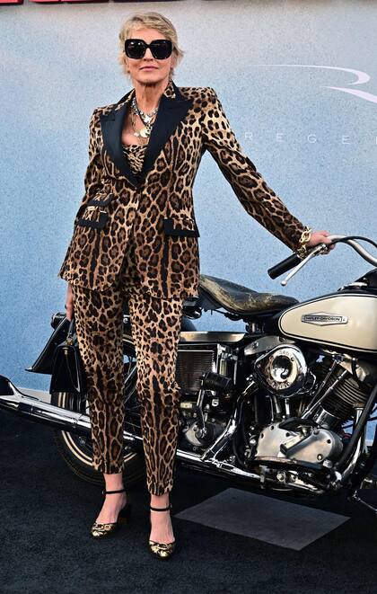 Stone lució impecable con un traje sastrero con estampado de leopardo. La actriz, quien se dedica a la pintura y lucha por superar sus problemas de salud mental, se dejó ver muy divertida en la premiere de El club de los vándalos