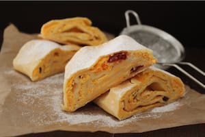 Strudel de calabaza y queso gruyere