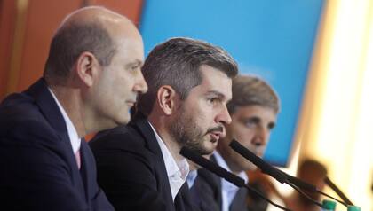 Sturzenegger, Peña y Caputo, durante la conferencia de prensa en la que informaron nuevas metas de inflación