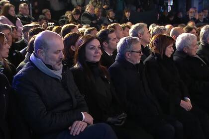 Sturzenegger y Bullrich, durante el discurso del Presidente