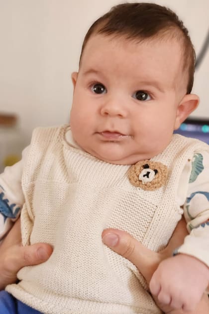Su bisnieto Tomás, que cumplió tres meses.